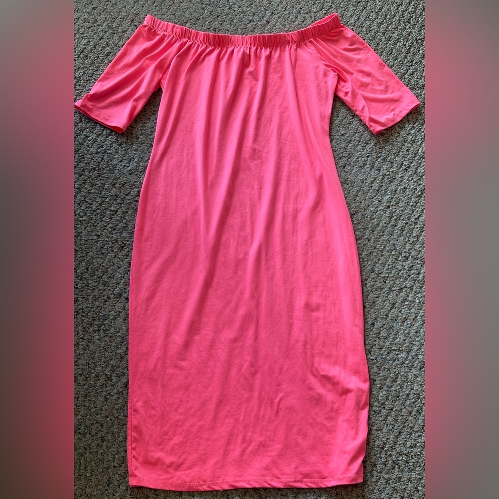 Vibrant Pink Midi Dress